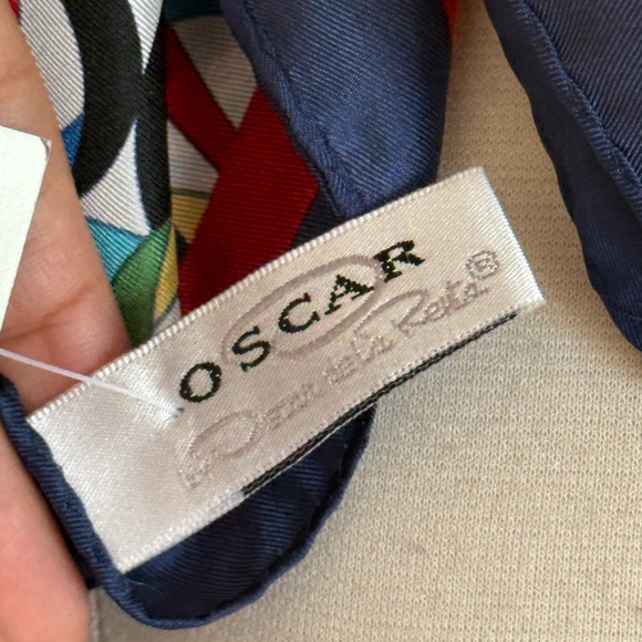 Oscar de la Renta | Vintage Colorful Geometric 100% Silk Scarf - Picture 4 of 6